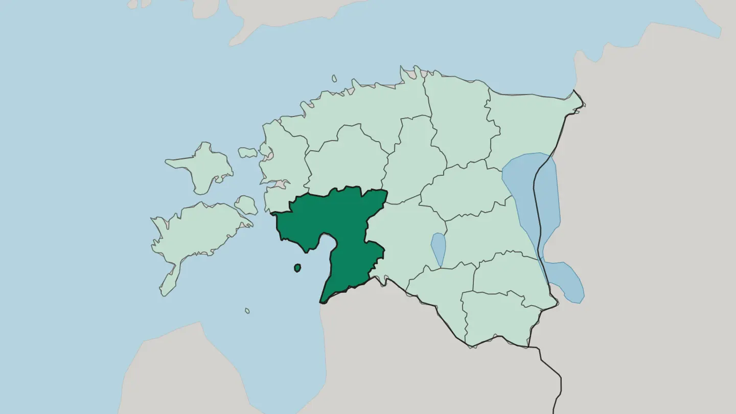 Map of Pärnumaa in Estonia