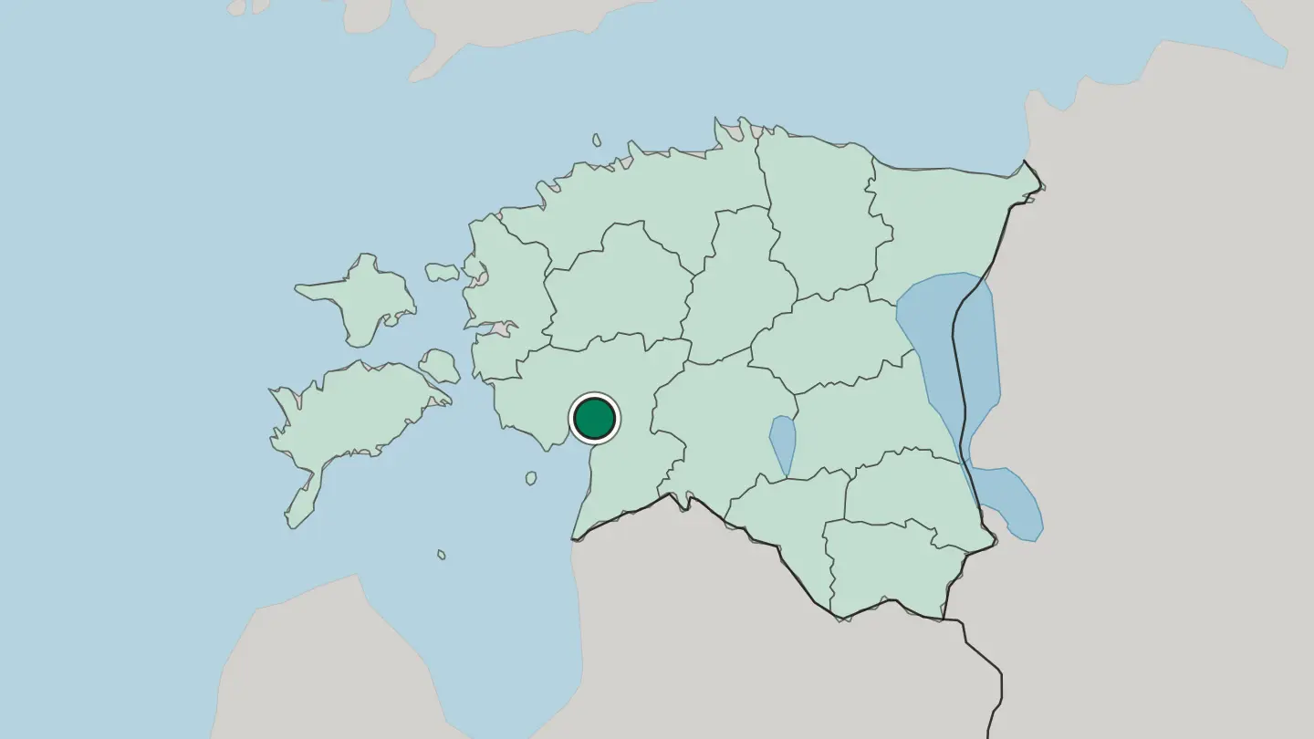 Map of Pärnu in Estonia