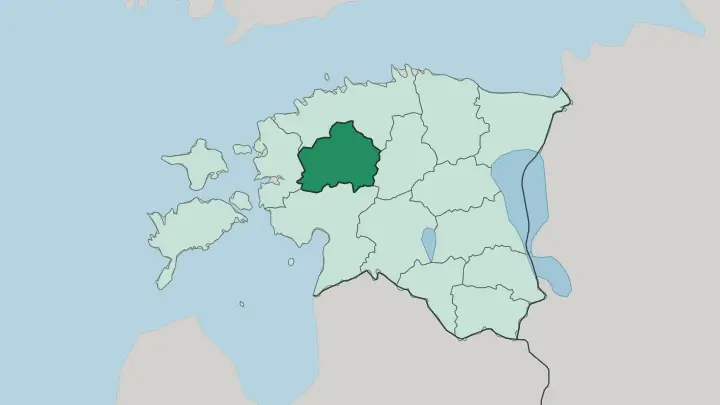 Map of Raplamaa in Estonia
