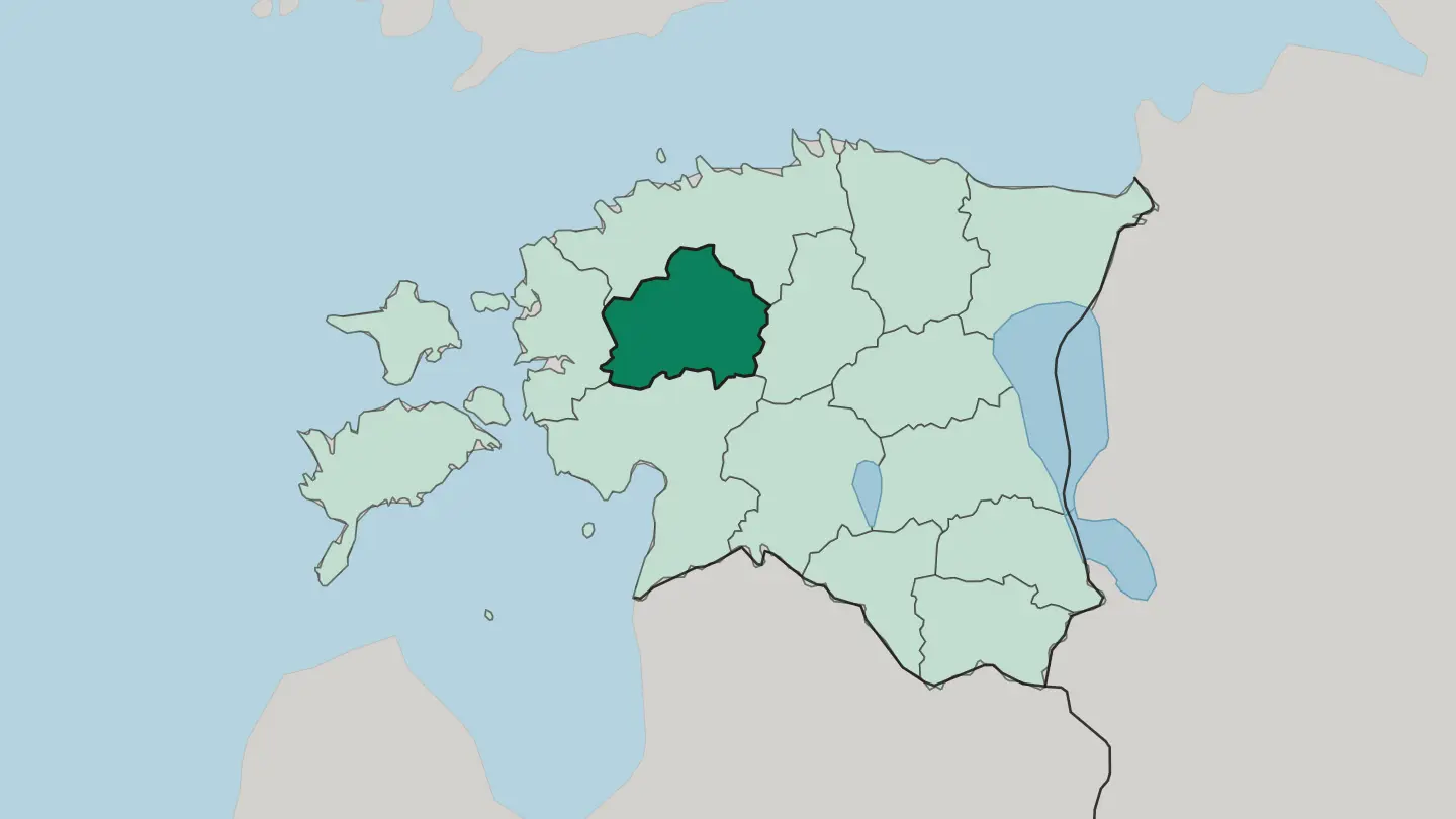Map of Raplamaa in Estonia