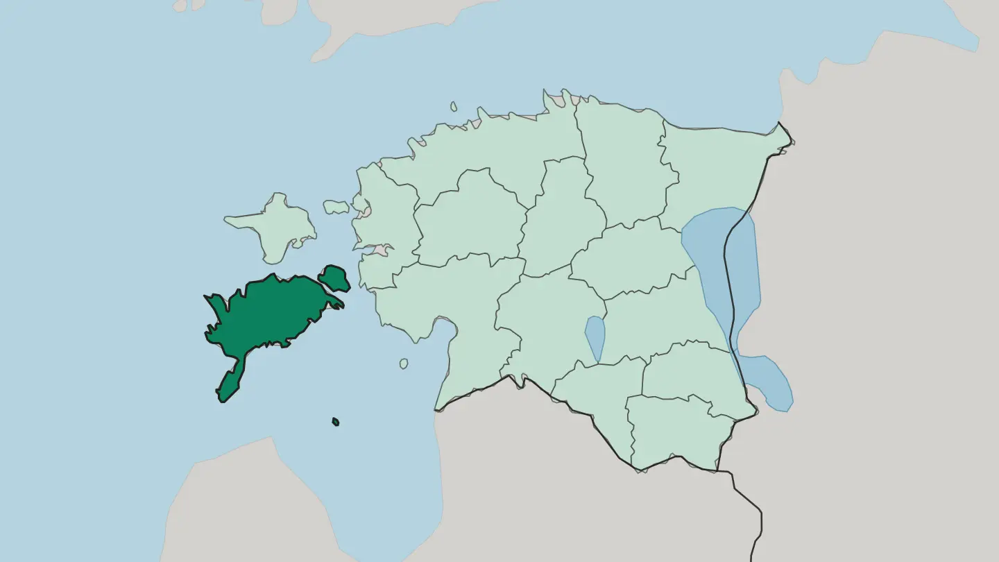 Map of Saaremaa in Estonia
