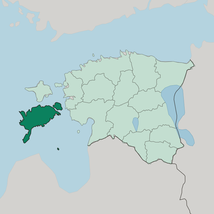 Map showing Saaremaa — In Estonia