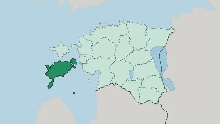 Map of Saaremaa in Estonia