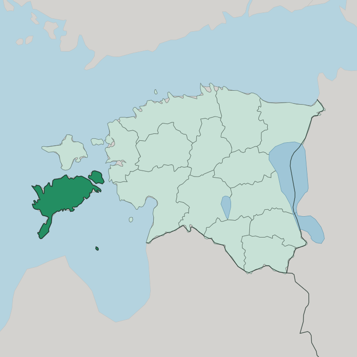 Map showing Saaremaa — In Estonia