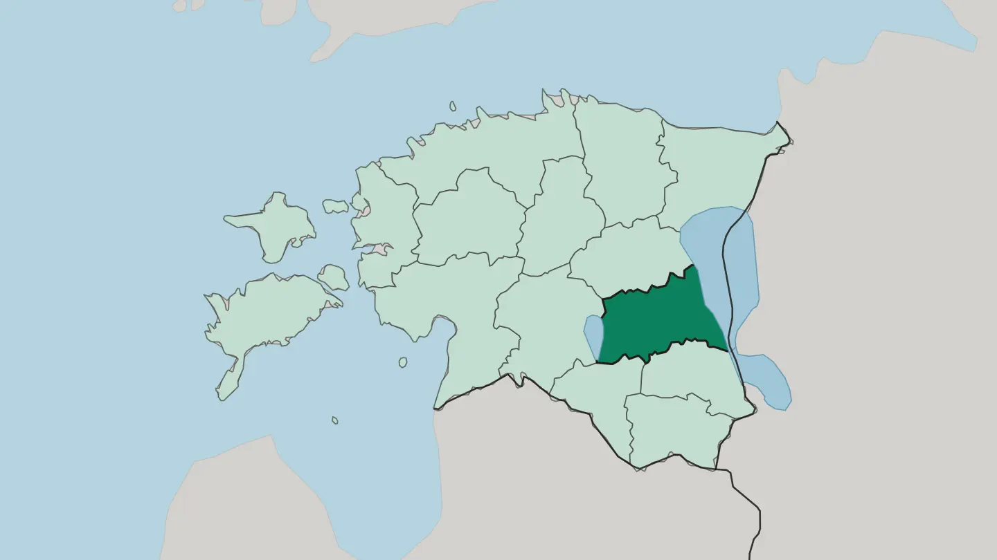 Map of Tartumaa in Estonia