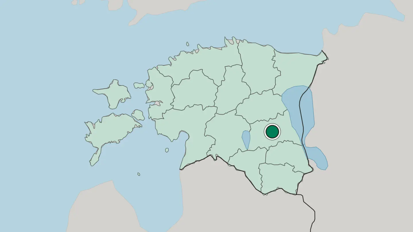 Map of Tartu in Estonia