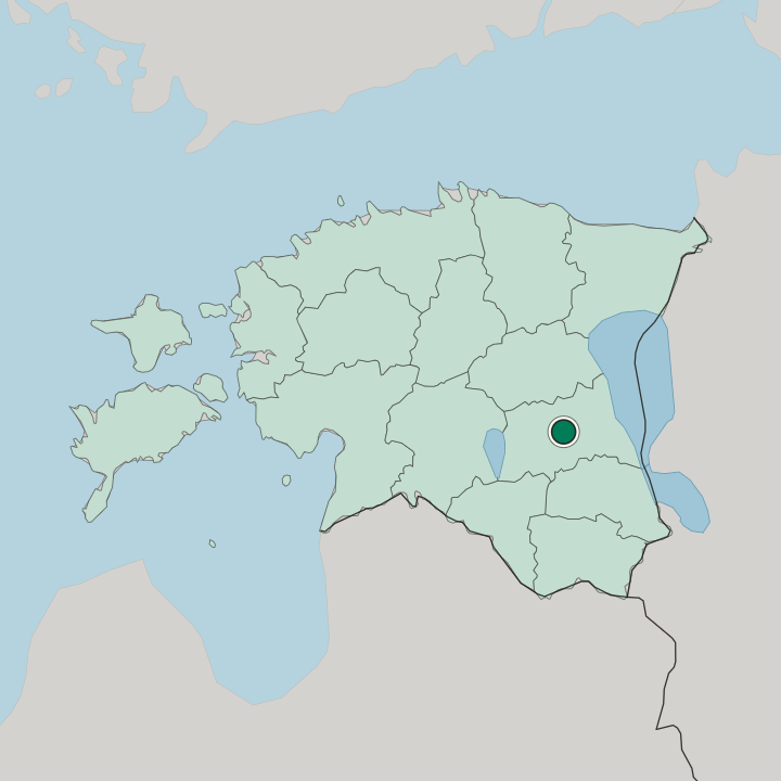 Map showing Tartu — In Estonia