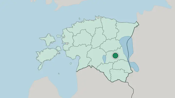 Map of Tartu in Estonia