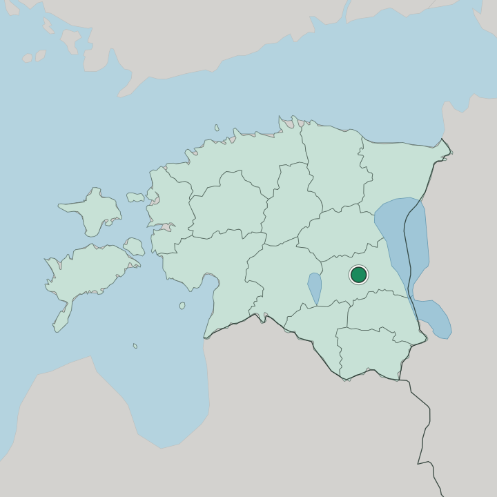 Map showing Tartu — In Estonia
