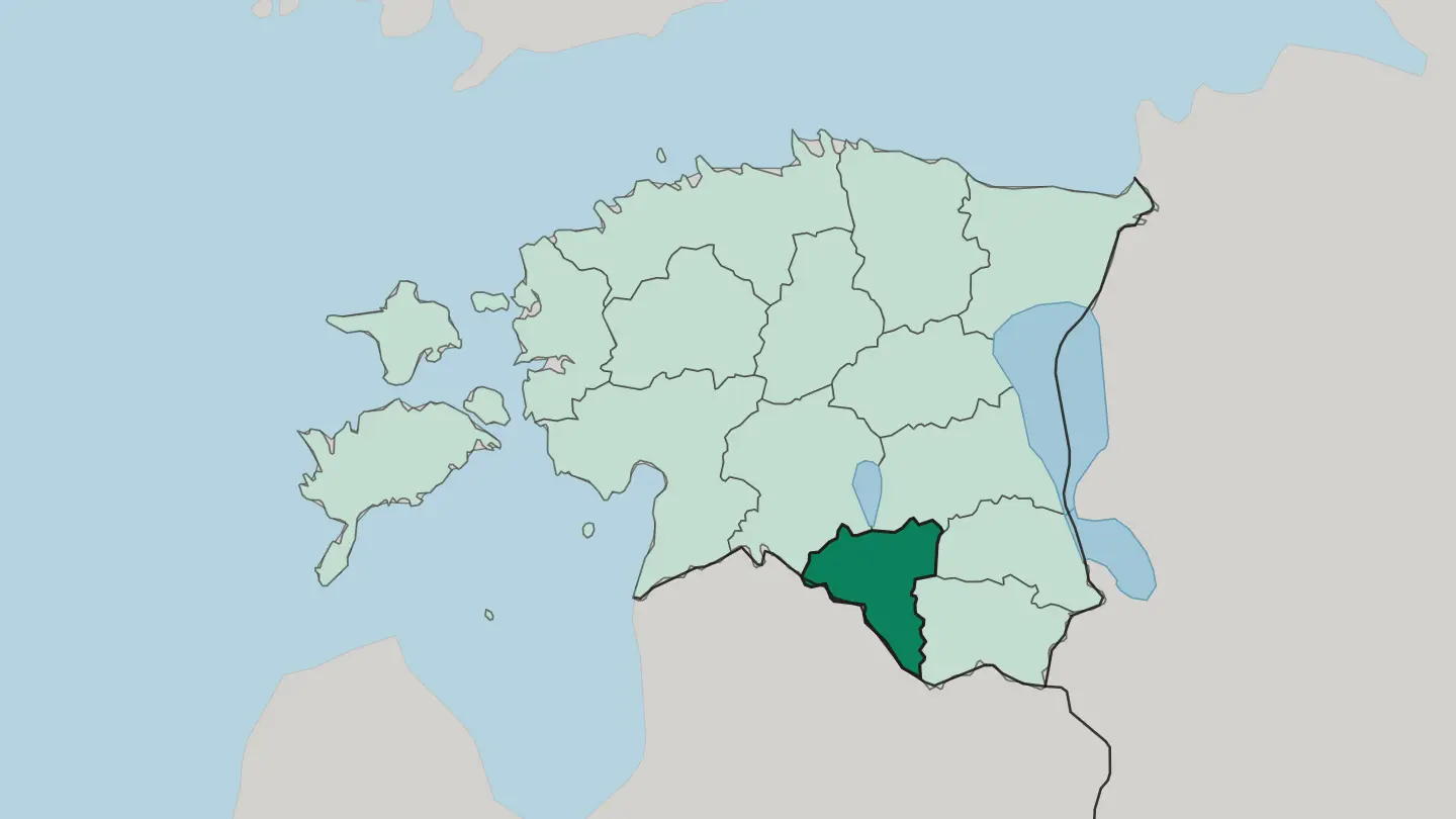 Map of Valgamaa in Estonia