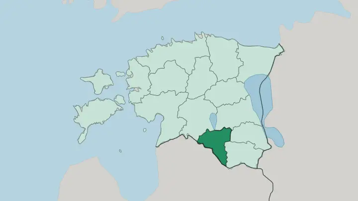 Map of Valgamaa in Estonia