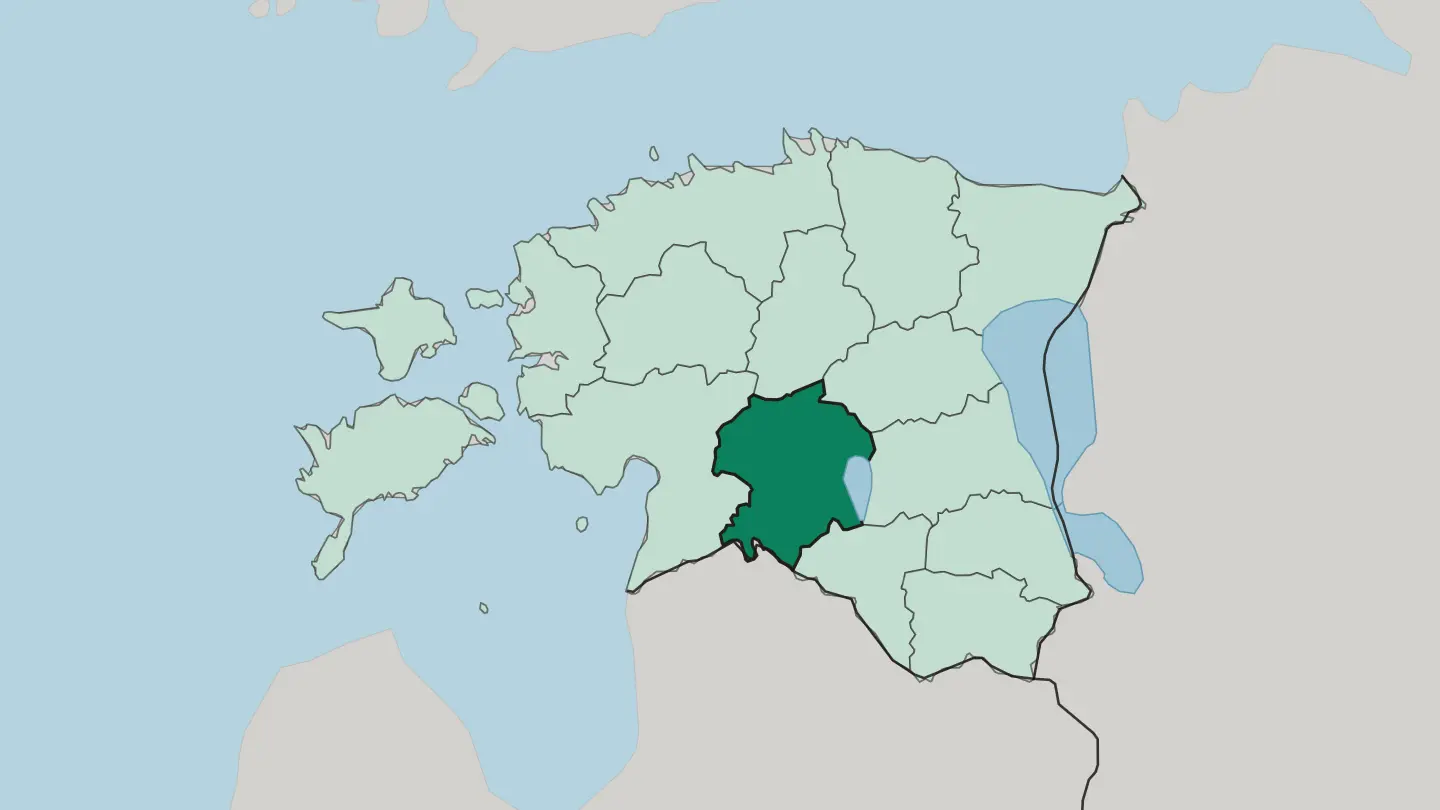 Map of Viljandimaa in Estonia