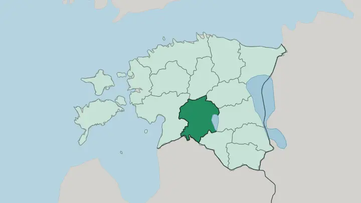 Map of Viljandimaa in Estonia
