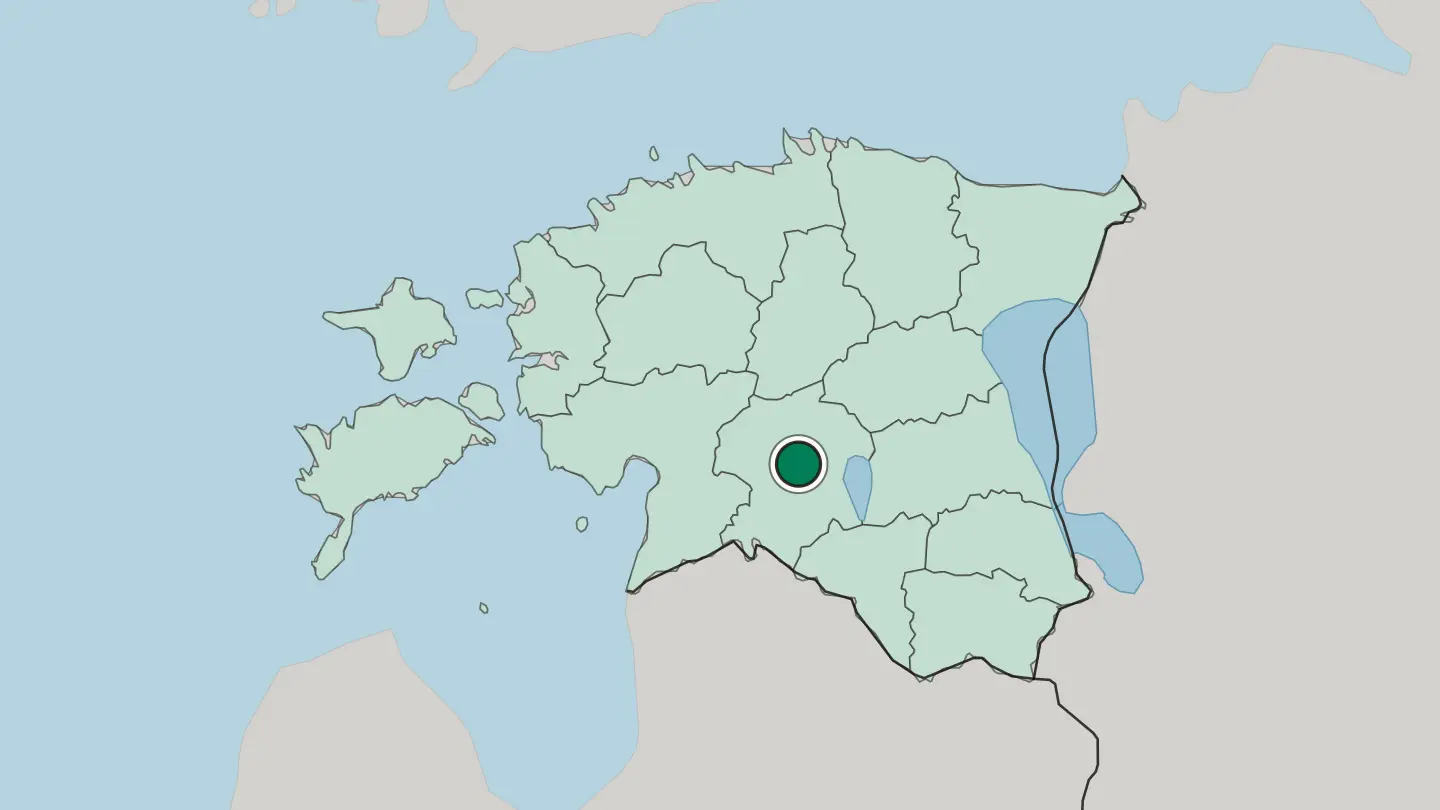 Map of Viljandi in Estonia