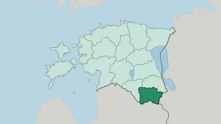 Map of Võrumaa in Estonia