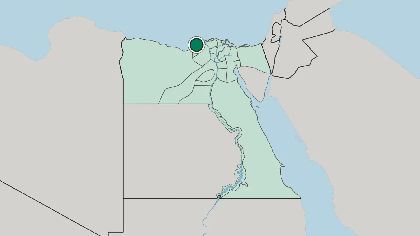 Map of Alexandria in Egypt