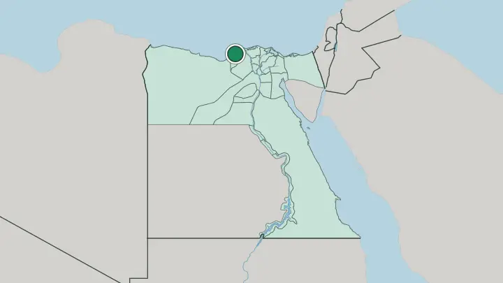 Map of Alexandria in Egypt