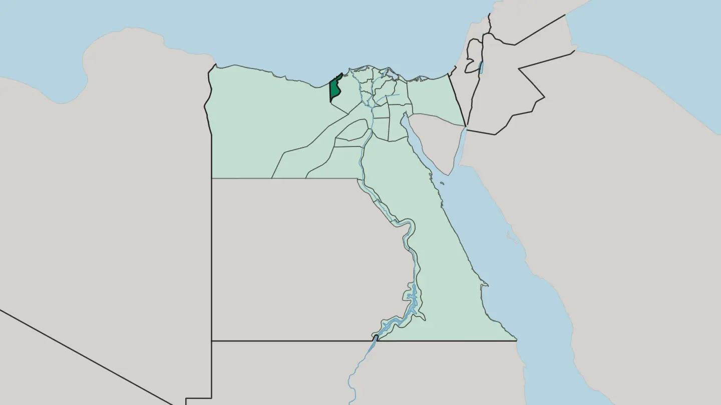 Map of Alexandria in Egypt