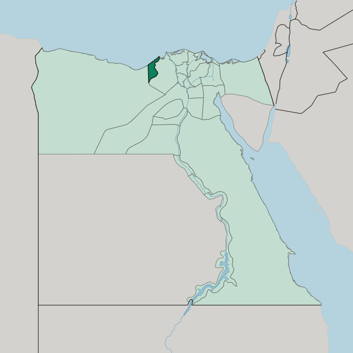 Map showing Alexandria — In Egypt