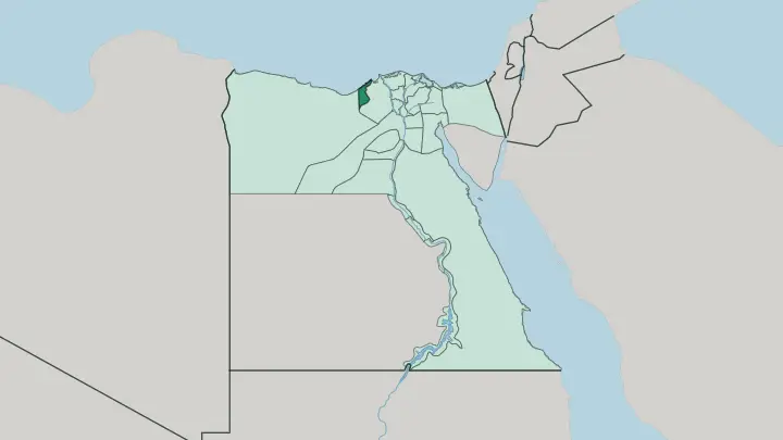 Map of Alexandria in Egypt
