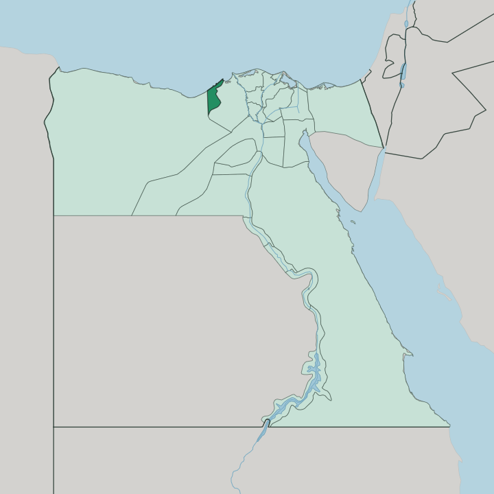 Map showing Alexandria — In Egypt