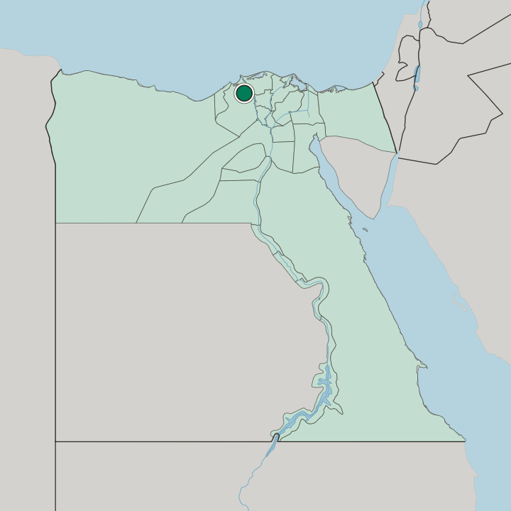 Map showing Damanhur — In Egypt