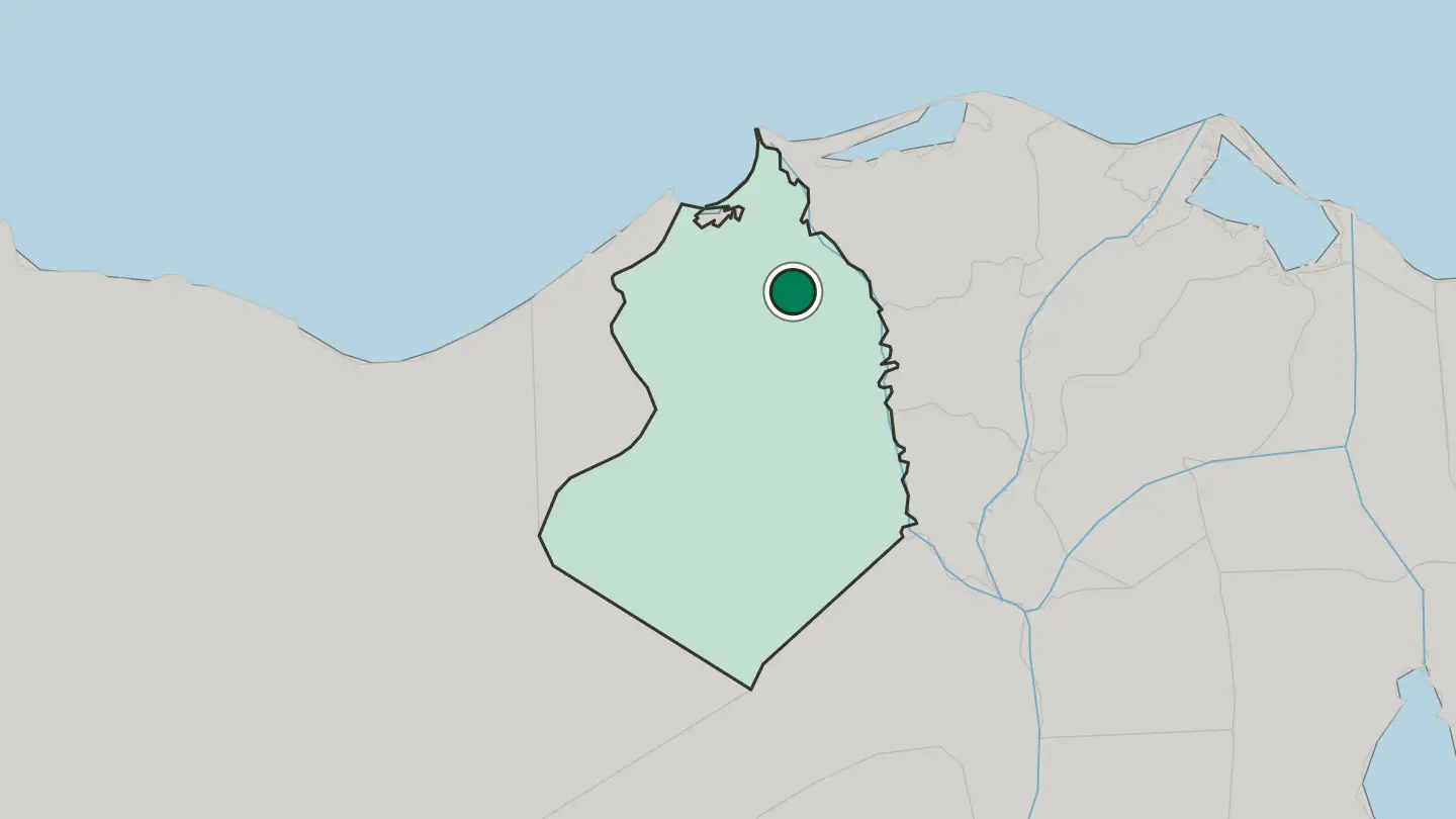 Map of Damanhur in Egypt