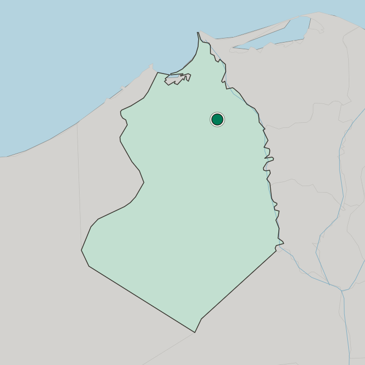 Map showing Damanhur — In Beheira Governorate