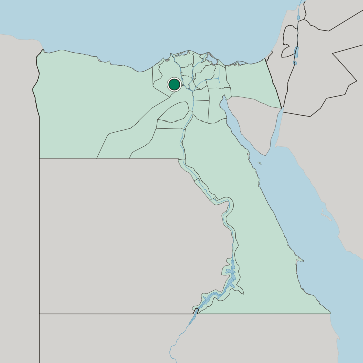 Map showing Madīnat as Sādāt — In Egypt