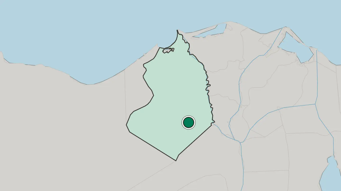 Map of Madīnat as Sādāt in Egypt