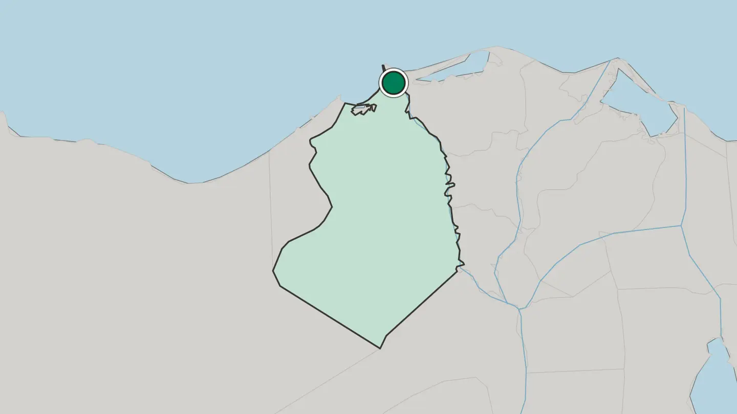 Map of Rosetta in Egypt