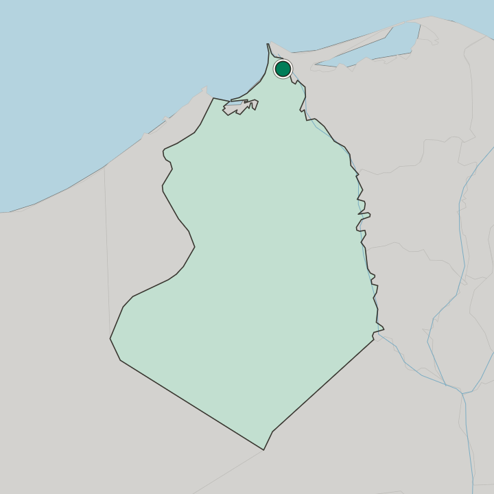 Map showing Rosetta — In Beheira Governorate
