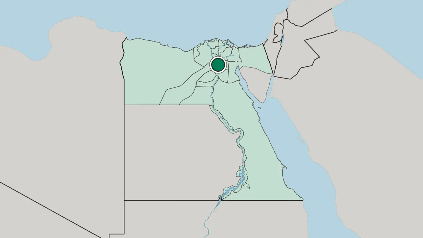 Map of Cairo in Egypt