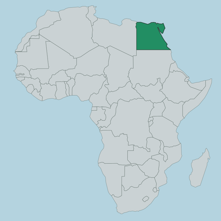 Map showing Egypt — In Africa