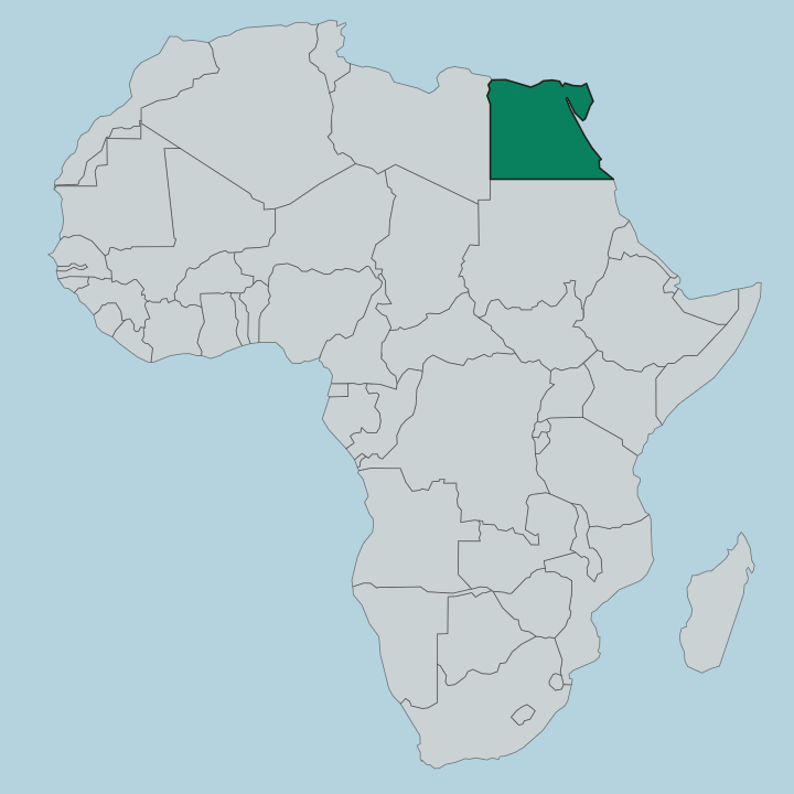 Map showing Egypt — In Africa