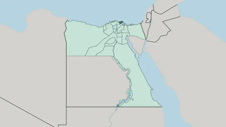 Map of Damietta Governorate in Egypt
