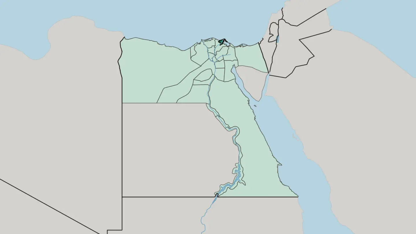Map of Damietta Governorate in Egypt