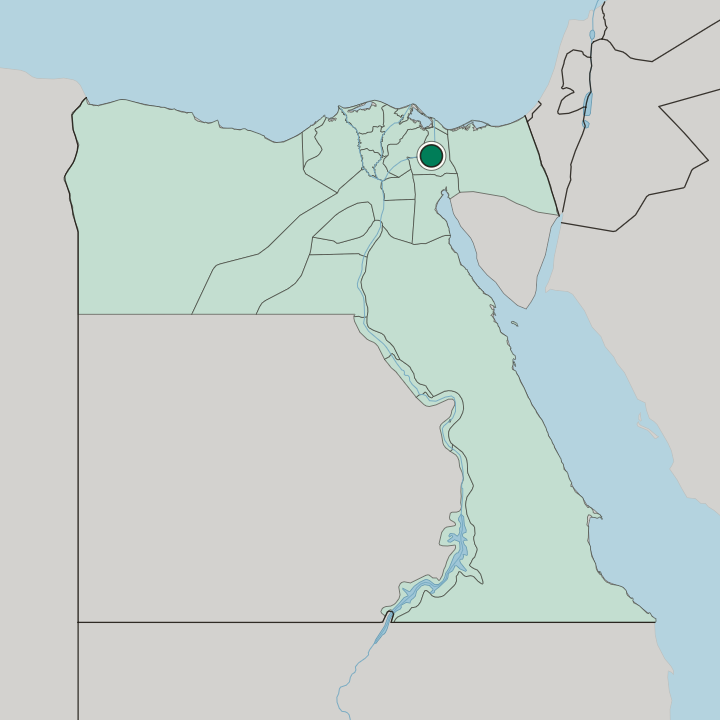 Map showing Ismailia — In Egypt