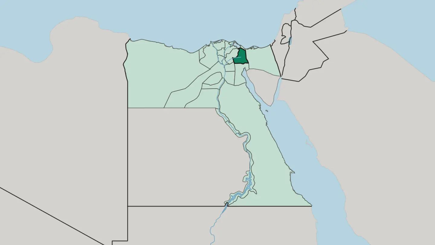 Map of Ismailia Governorate in Egypt