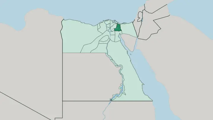 Map of Ismailia Governorate in Egypt