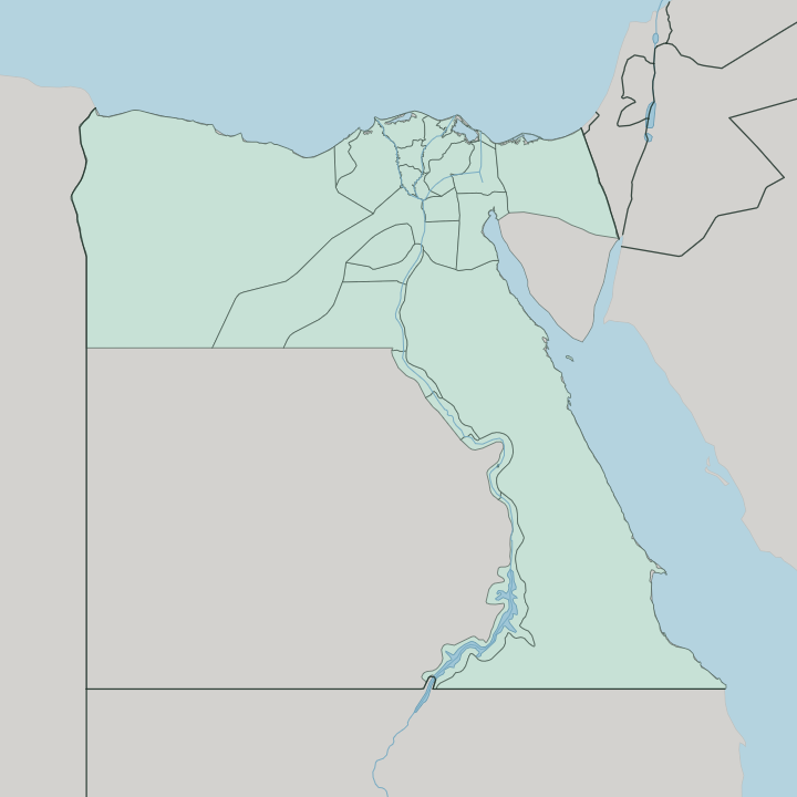 Map showing Luxor — In Egypt