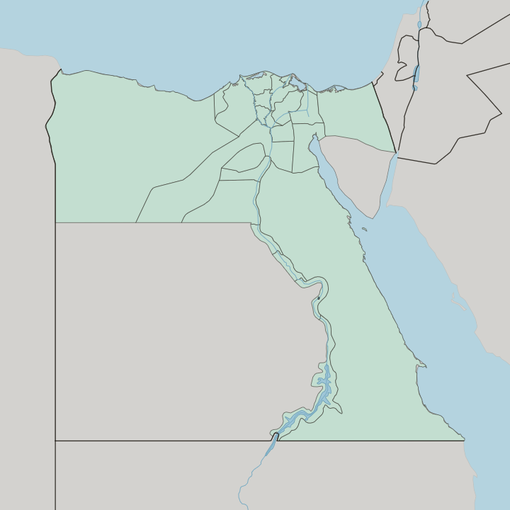 Map showing Luxor — In Egypt
