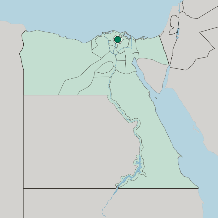 Map showing Al Mansurah — In Egypt