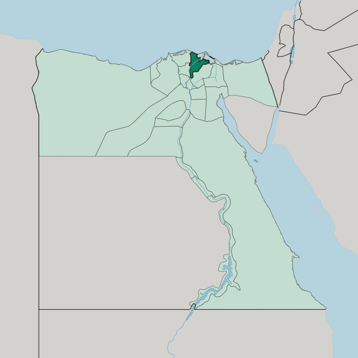 Map showing Muḩāfaz̧at ad Daqahlīyah — In Egypt
