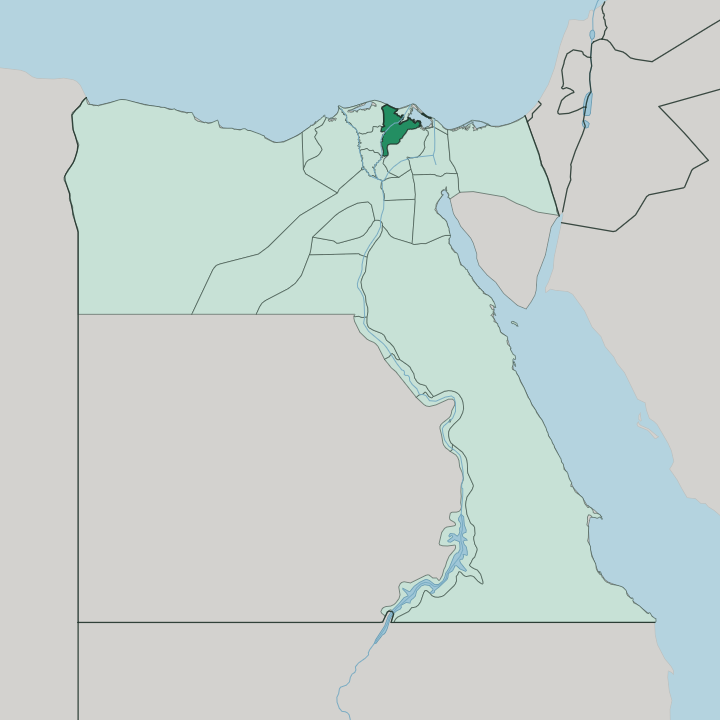 Map showing Muḩāfaz̧at ad Daqahlīyah — In Egypt