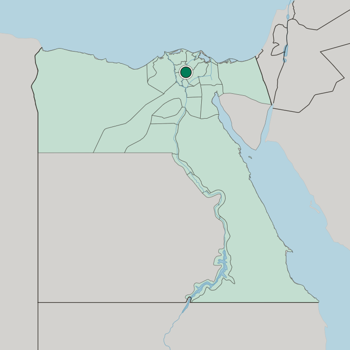 Map showing Mīt Ghamr — In Egypt