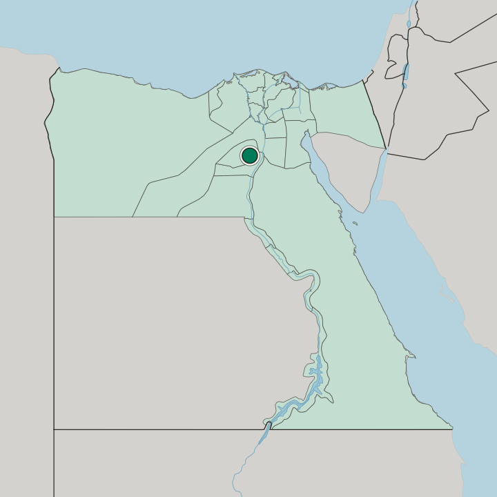 Map showing Al Fayyum — In Egypt