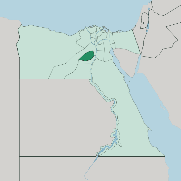 Map showing Muḩāfaz̧at al Fayyūm — In Egypt