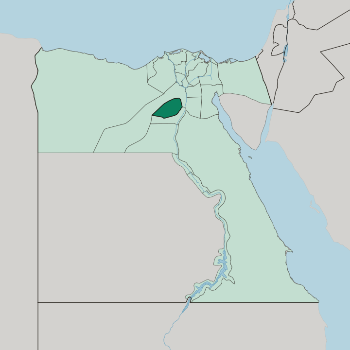 Map showing Muḩāfaz̧at al Fayyūm — In Egypt