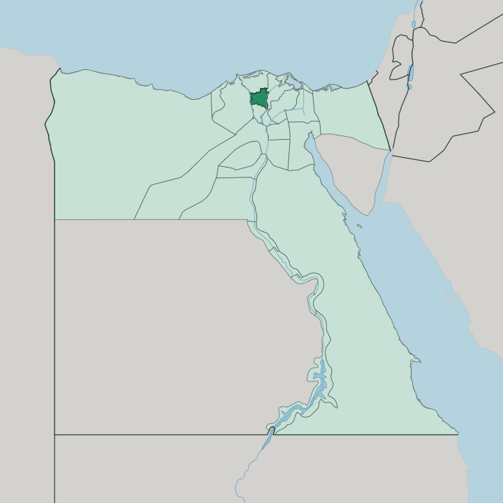 Map showing Muḩāfaz̧at al Gharbīyah — In Egypt